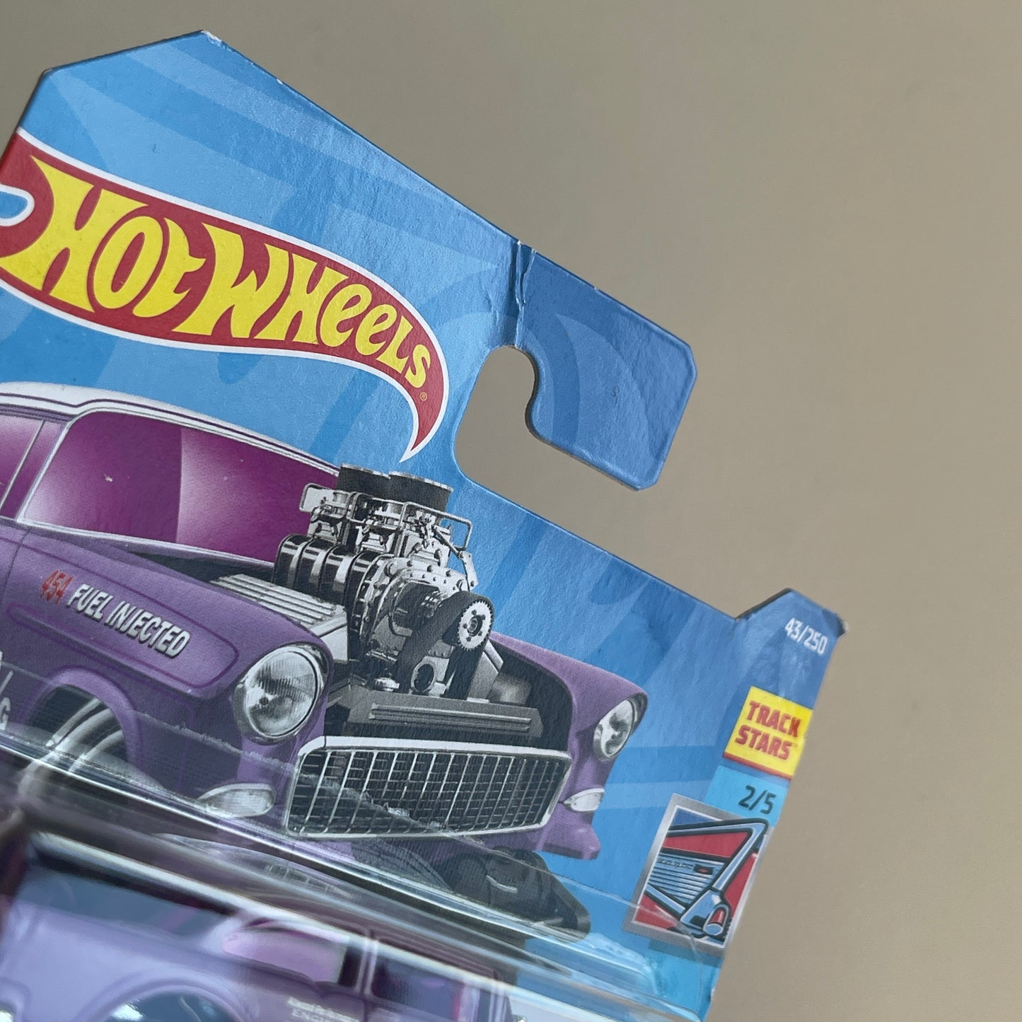 Hot Wheels '55 Chevy Bel Air Gasser (Pink) Short Card (Damaged) Chevy Bel Air 43/250
