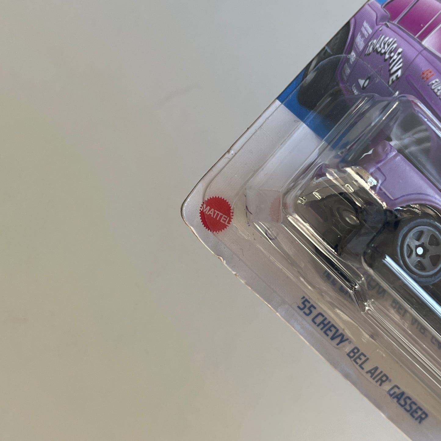 Hot Wheels '55 Chevy Bel Air Gasser (Pink) Short Card (Damaged) Chevy Bel Air 43/250