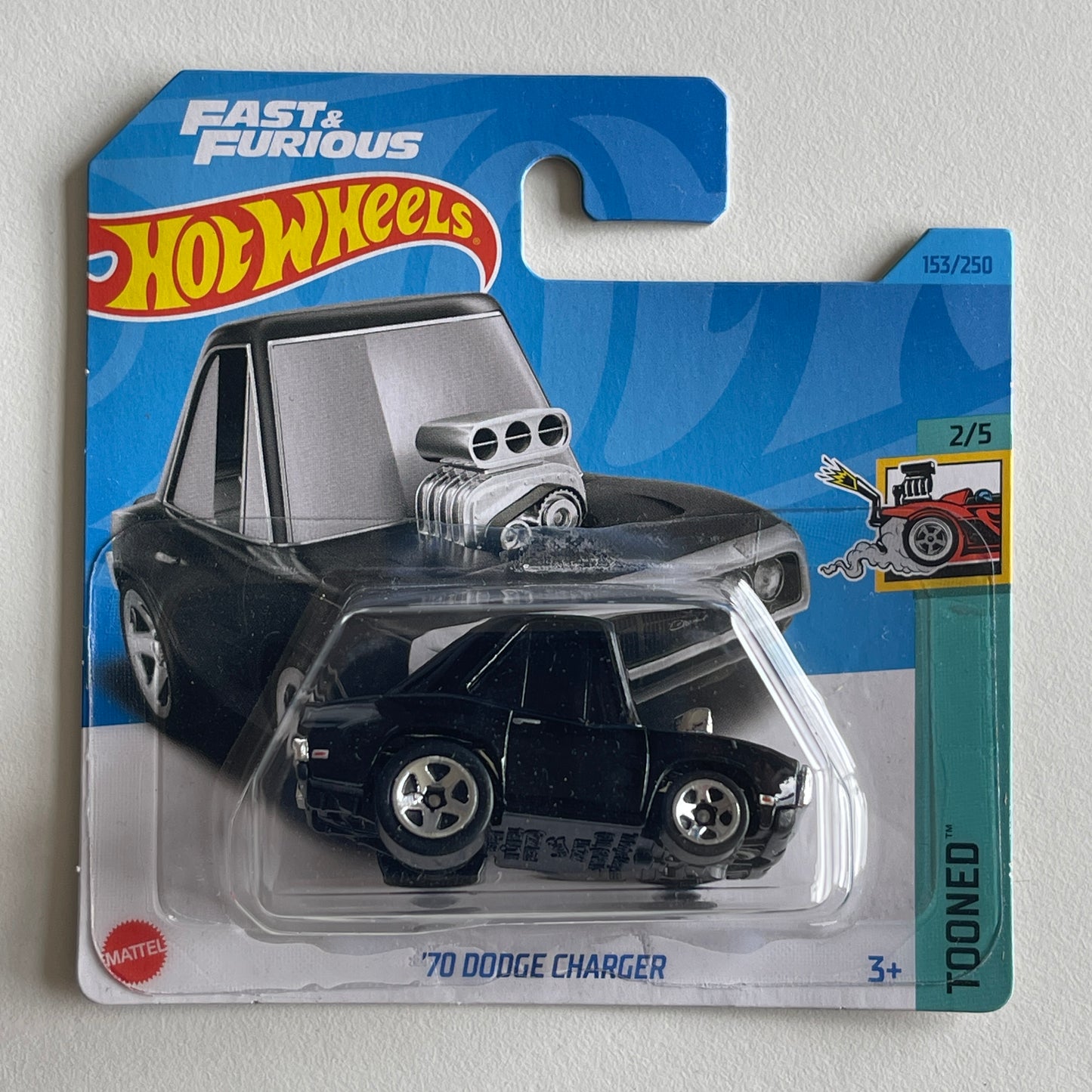Hot Wheels Fast & Furious '70 Dodge Charger (Black) Short Card Tooned 153/250