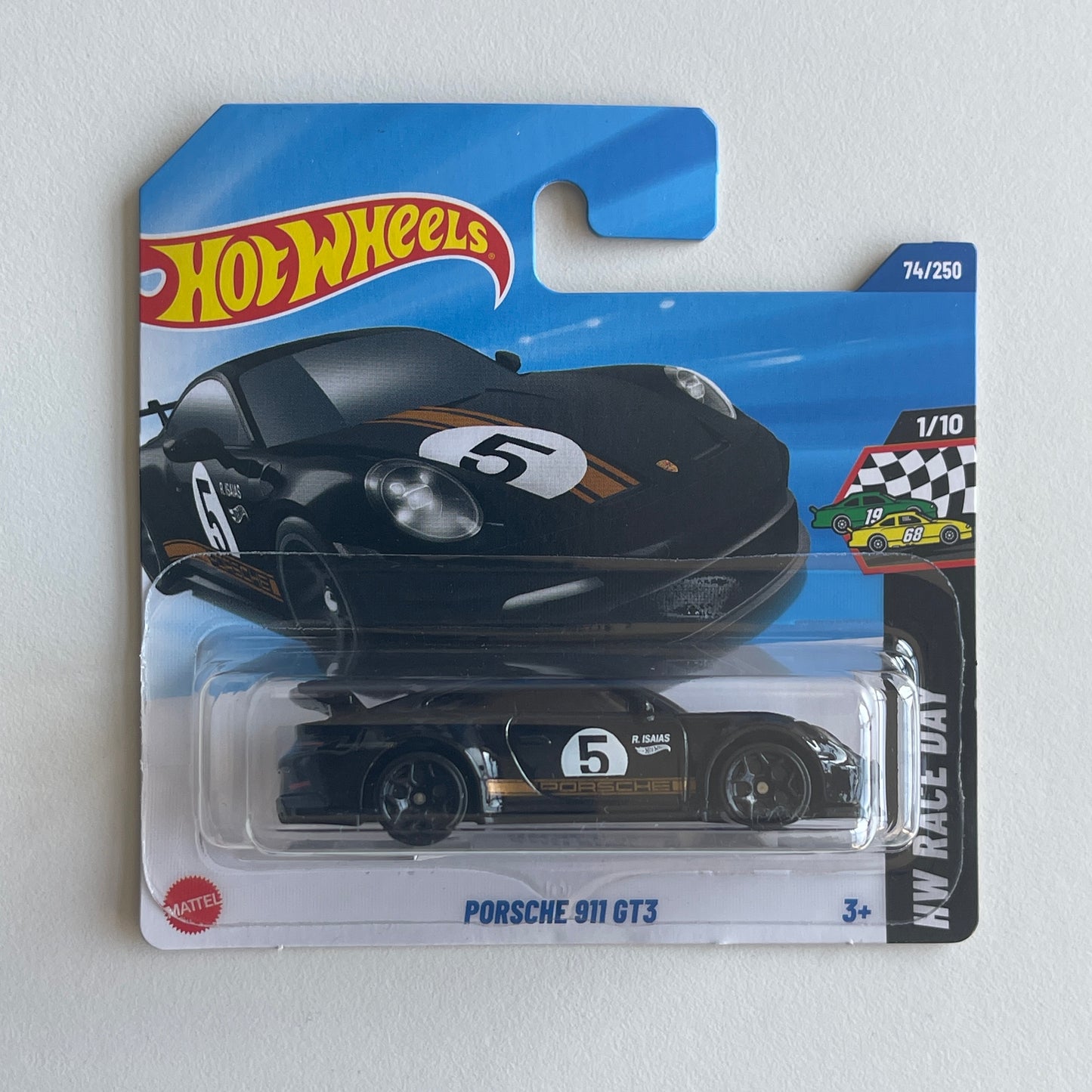 Hot Wheels Porsche 911 GT3 (Black) Short Card HW Race Day 74/250