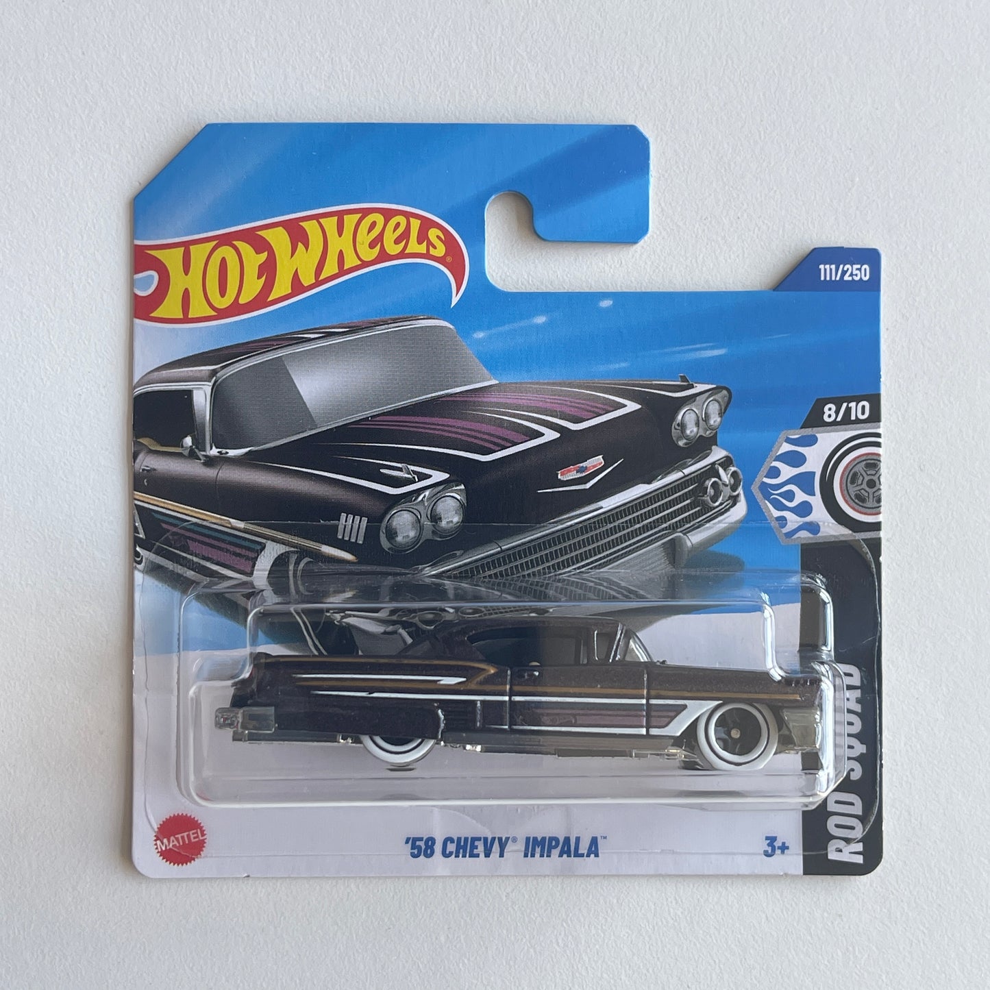 Hot Wheels '58 Chevy Impala (Black) Short Card Rod Squad 111/250