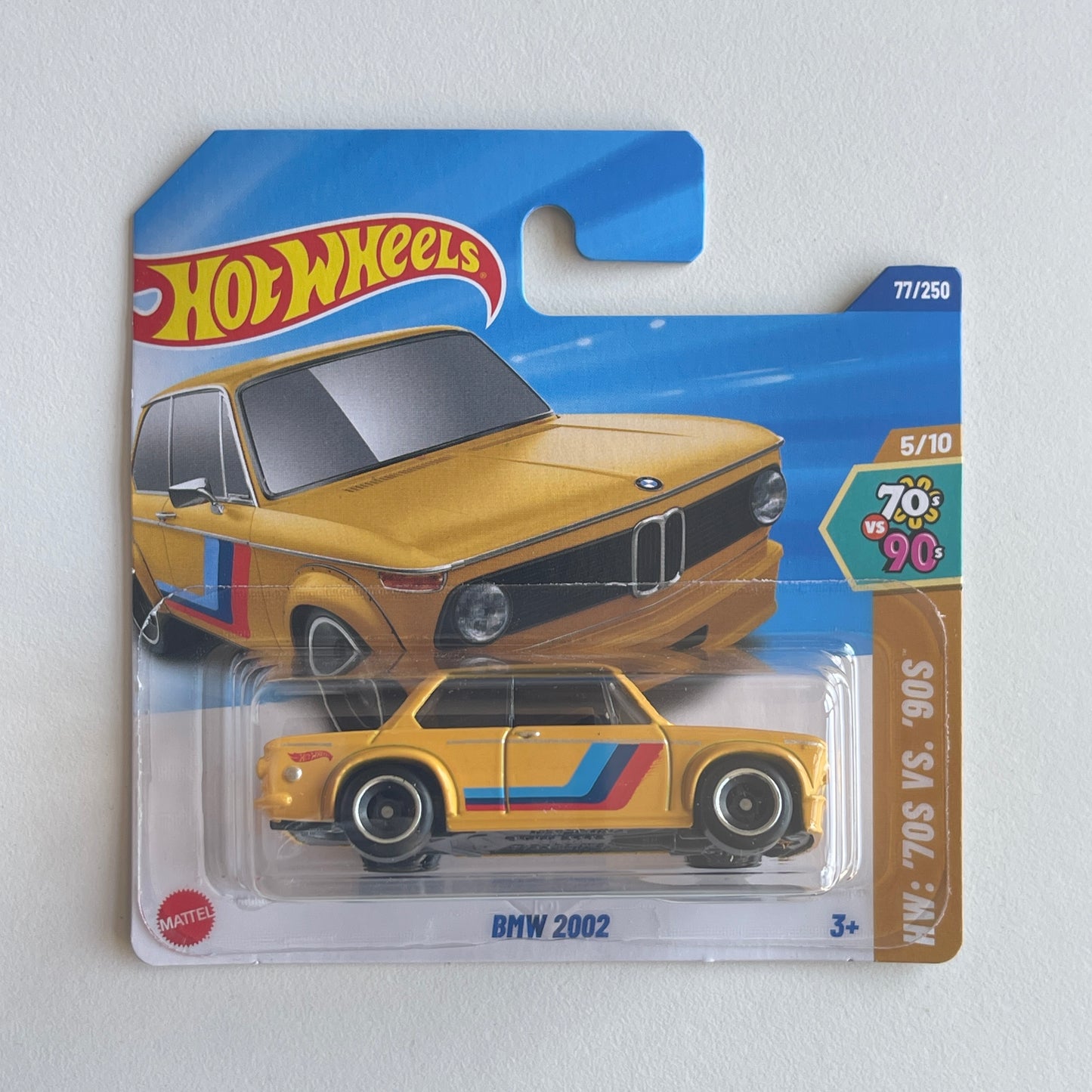 Hot Wheels BMW 2002 (Yellow) Short Card HW: '70s Vs. '90s 77/250