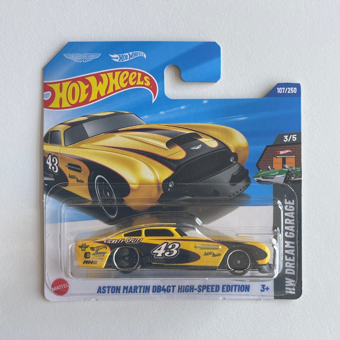 Hot Wheels Aston Martin DB4GT High-Speed Edition (Yellow) Short Card (Damaged) HW Dream Garage 107/250