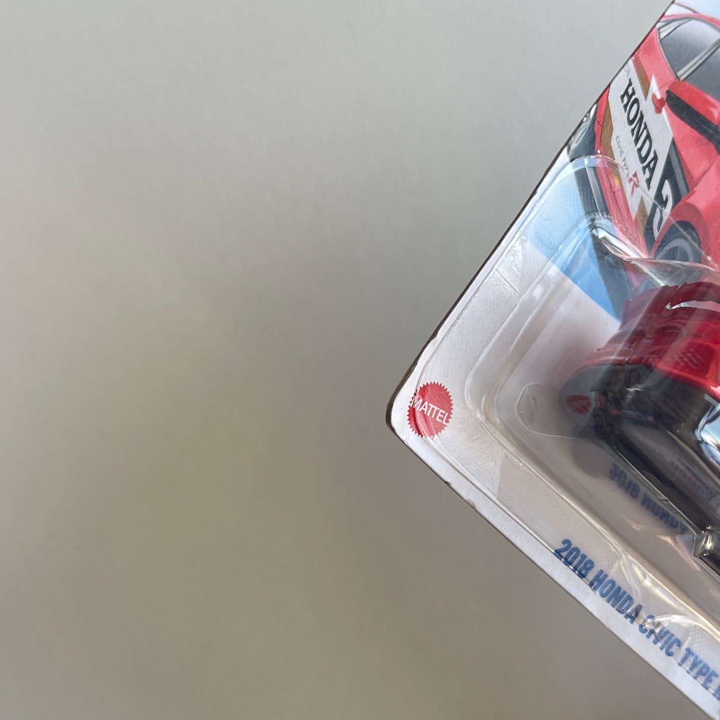 Hot Wheels 2018 Honda Civic Type R (Red) Short Card (Damaged) Then And Now 123/250