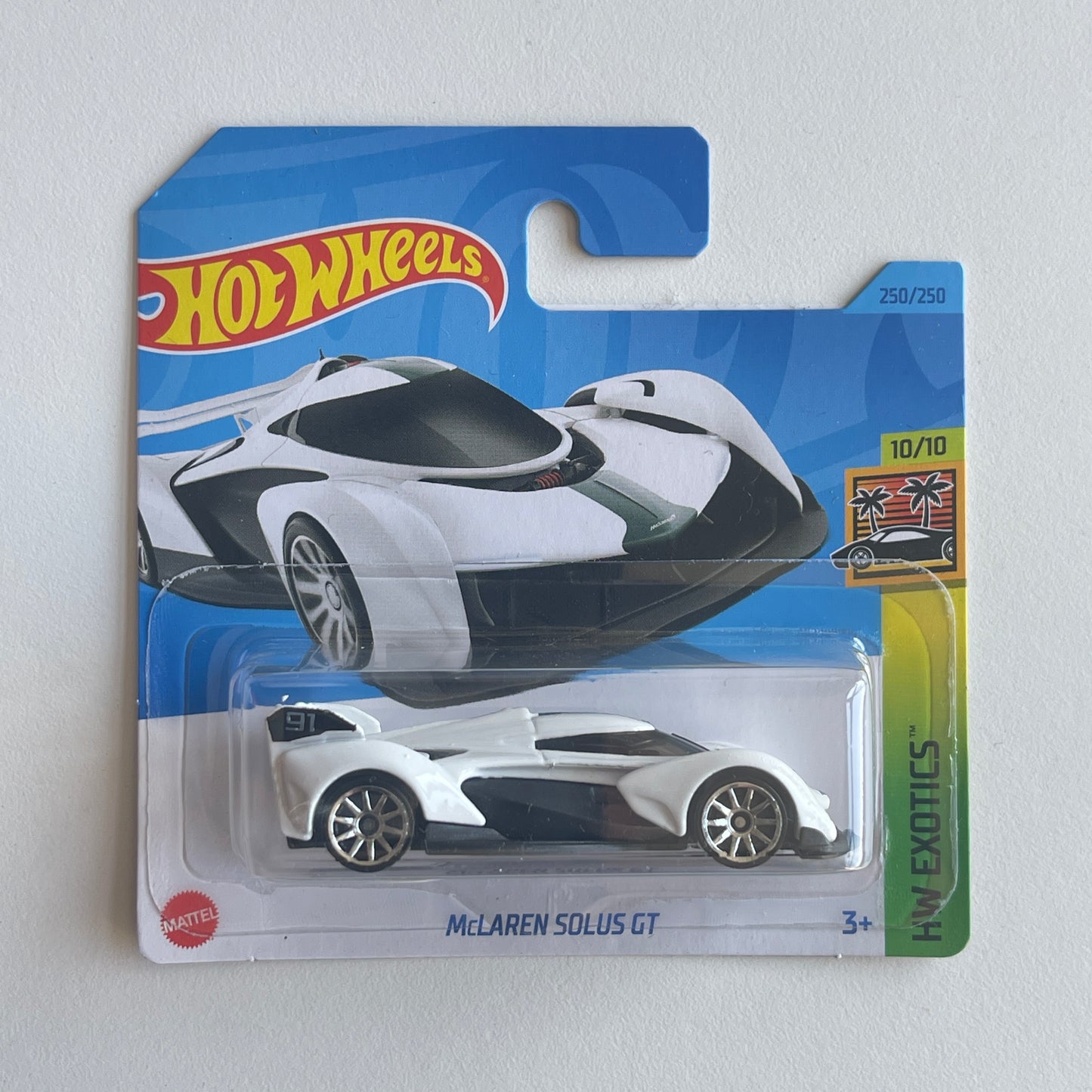 Hot Wheels McLaren Solus GT (White) Short Card (Damaged) HW Exotics 250/250