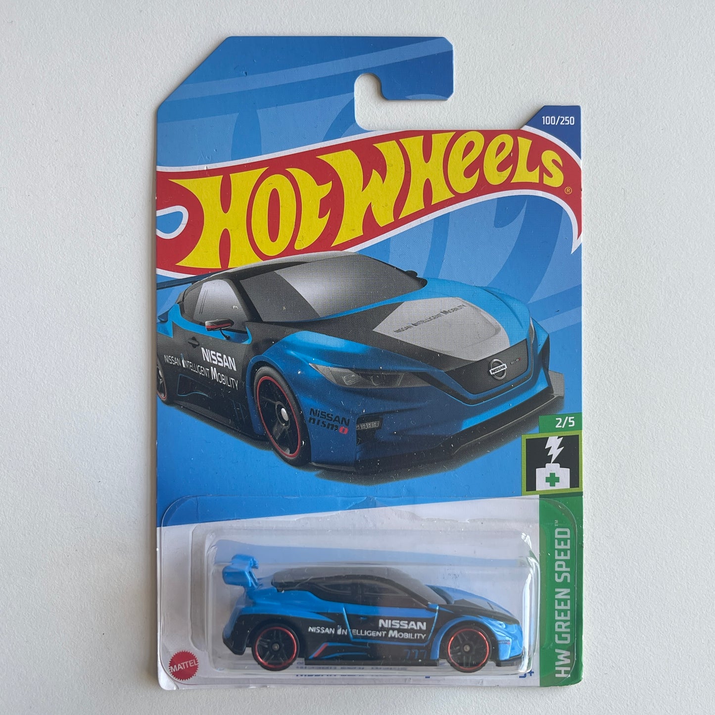 Hot Wheels Nissan Leaf Nismo RC_02 (Blue) Long Card (Damaged) HW Green Speed 100/250