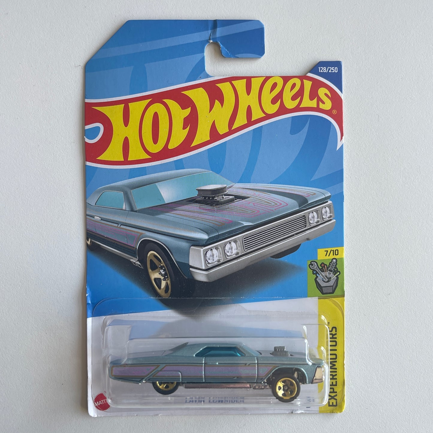 Hot Wheels Layin' Lowrider (Turquoise) Long Card (Damaged) Experimotors 128/250