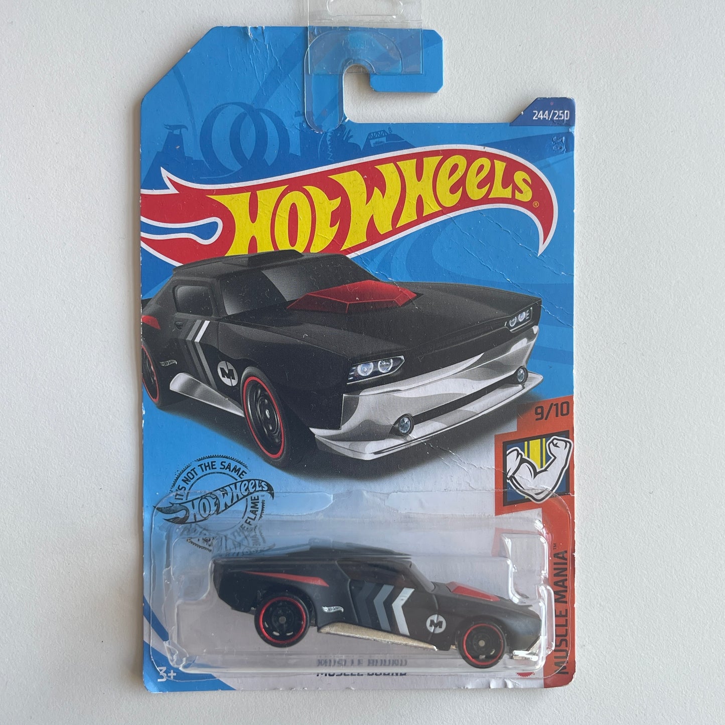 Hot Wheels Muscle Bound (Black) Long Card (Damaged) Muscle Mania 244/250