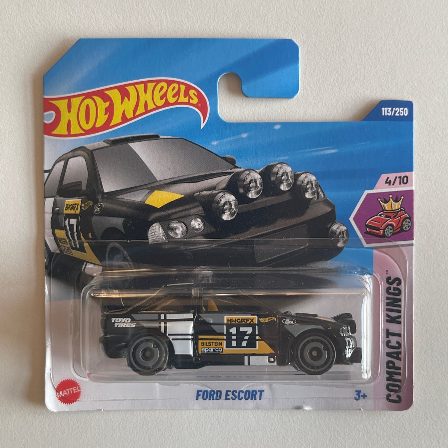 Hot Wheels Ford Escort (Black) Short Card (Damaged) Compact Kings 113/250