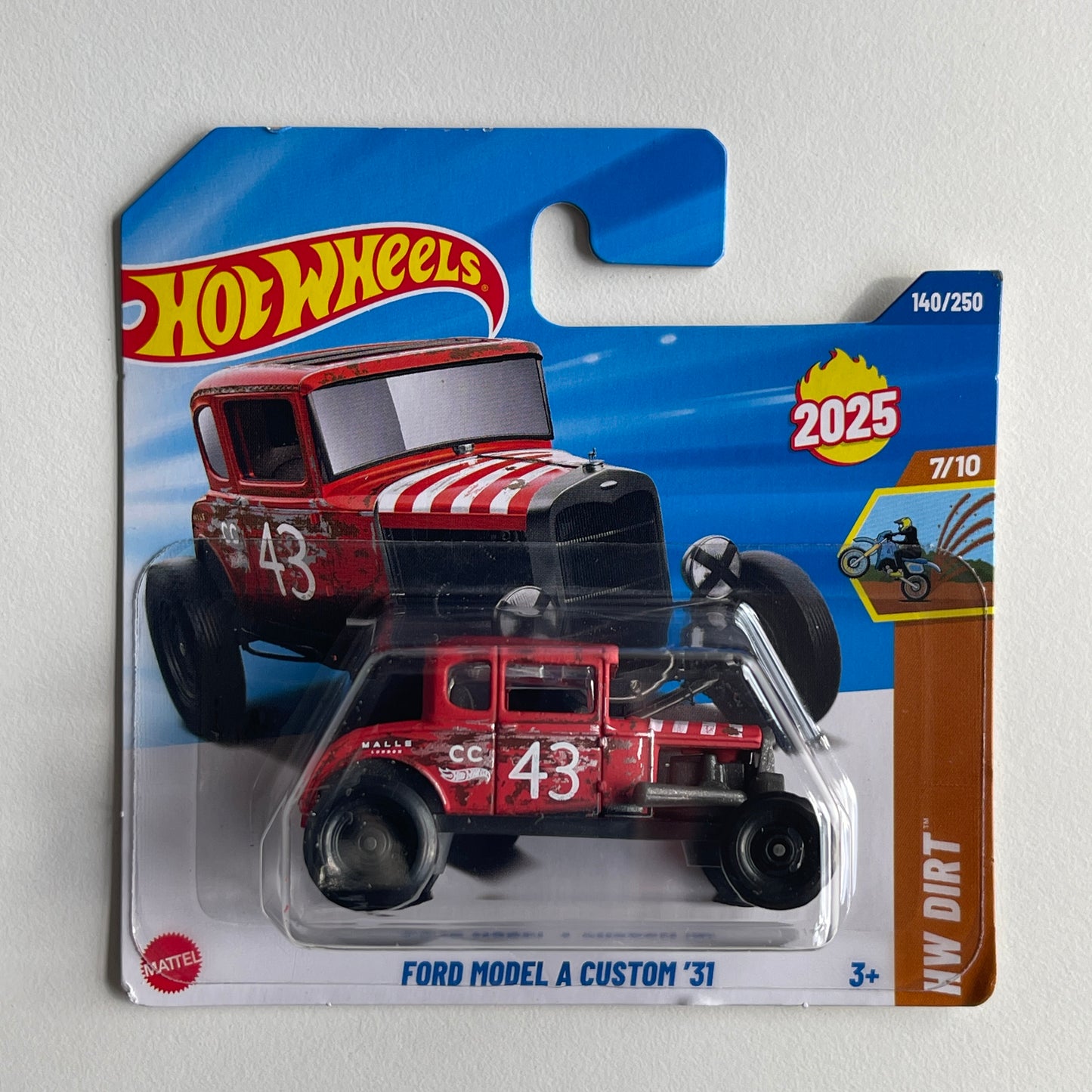 Hot Wheels Ford Model A Custom '31 (Red) Short Card (Damaged) HW Dirt 140/250
