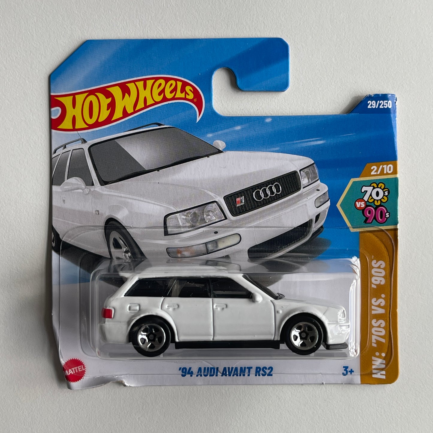 Hot Wheels '94 Audi Avant RS2 (White) Short Card (Damaged) HW: '70 vs. '90s 29/250