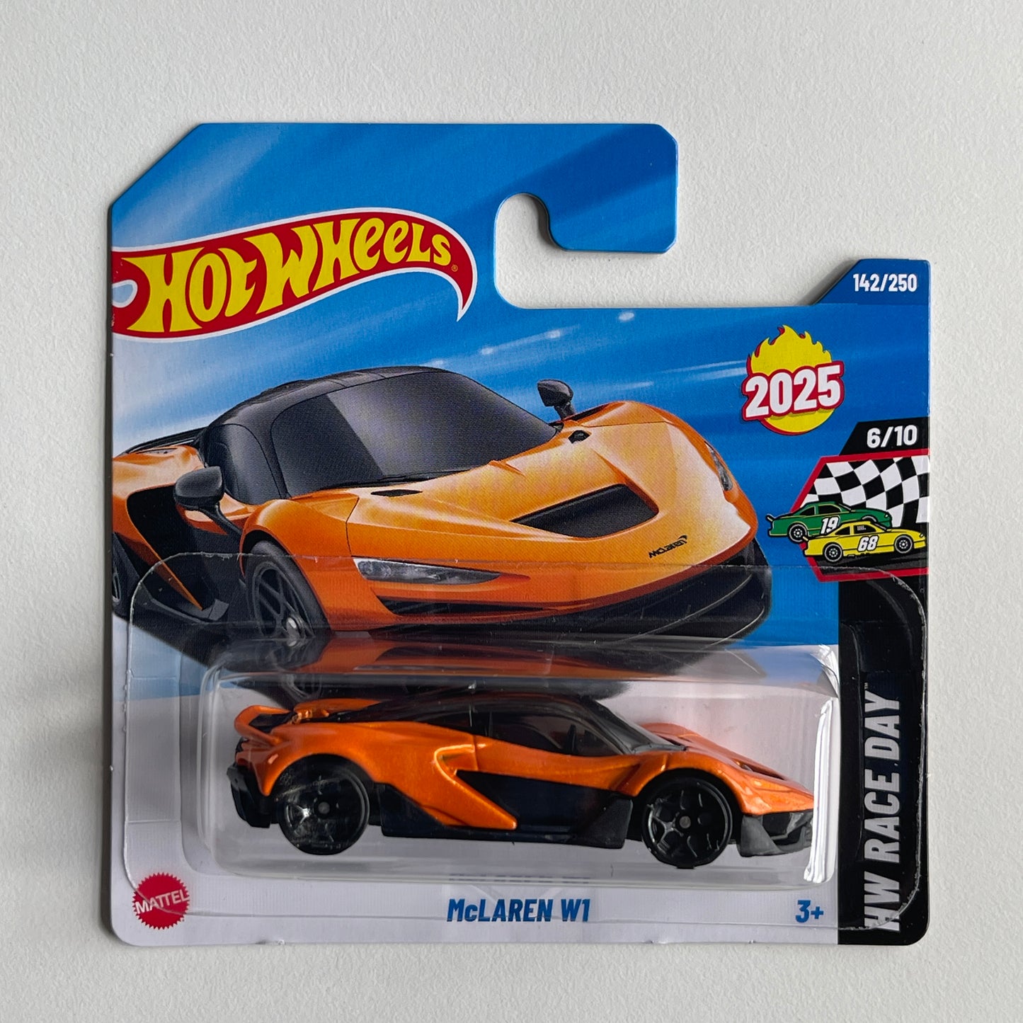 Hot Wheels McLaren W1 (Orange) Short Card (Damaged) HW Race Day 142/250