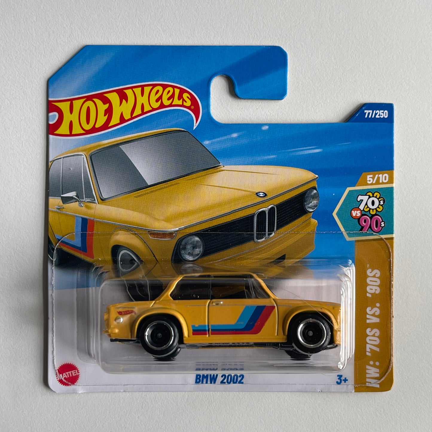 Hot Wheels BMW 2002 (Yellow) Short Card (Damaged) HW: '70s Vs. '90s 77/250