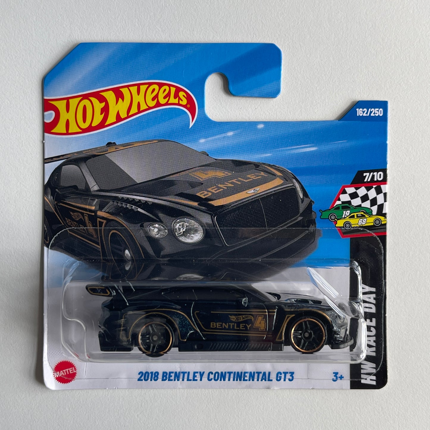 Hot Wheels 2018 Bentley Continental GT3 (Black) Short Card (Damaged) HW Race Day 162/250