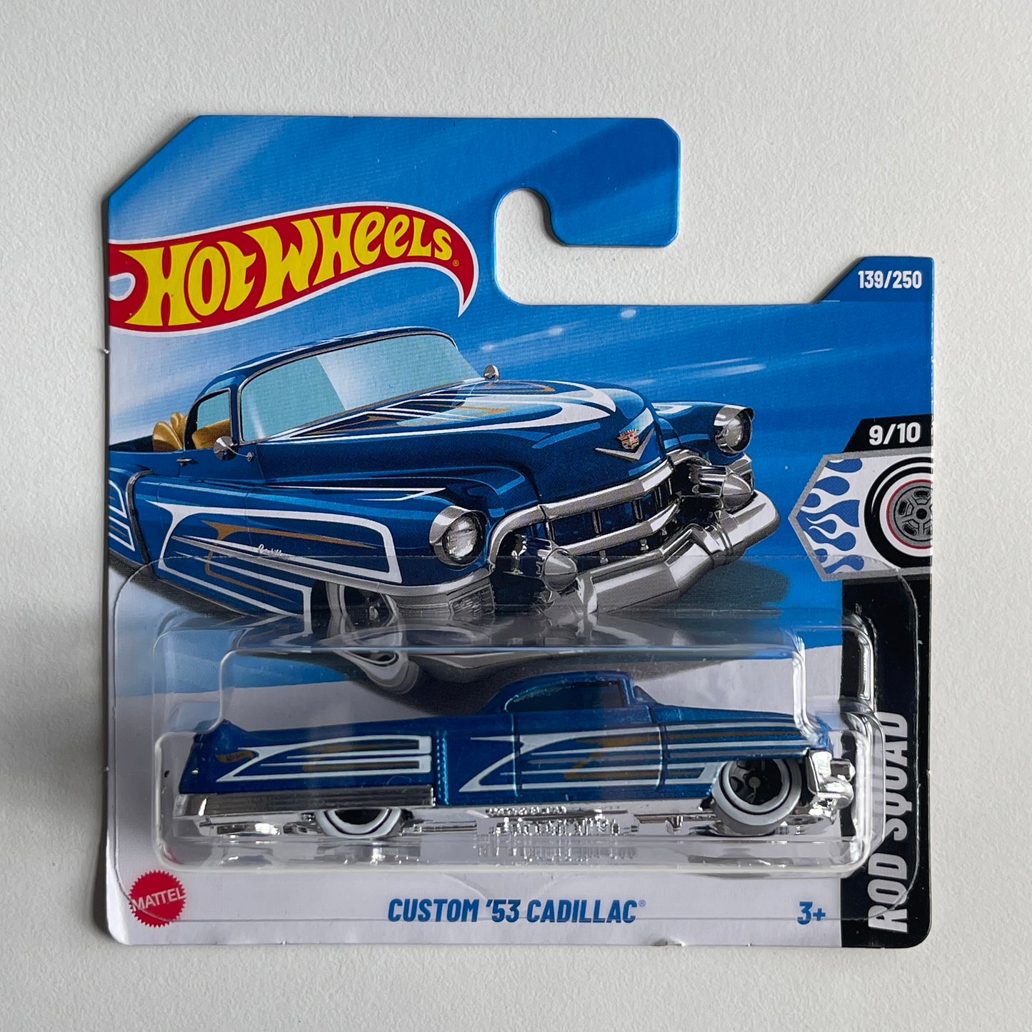 Hot Wheels Custom '53 Cadillac (Blue) Short Card (Damaged) Rod Squad 139/250