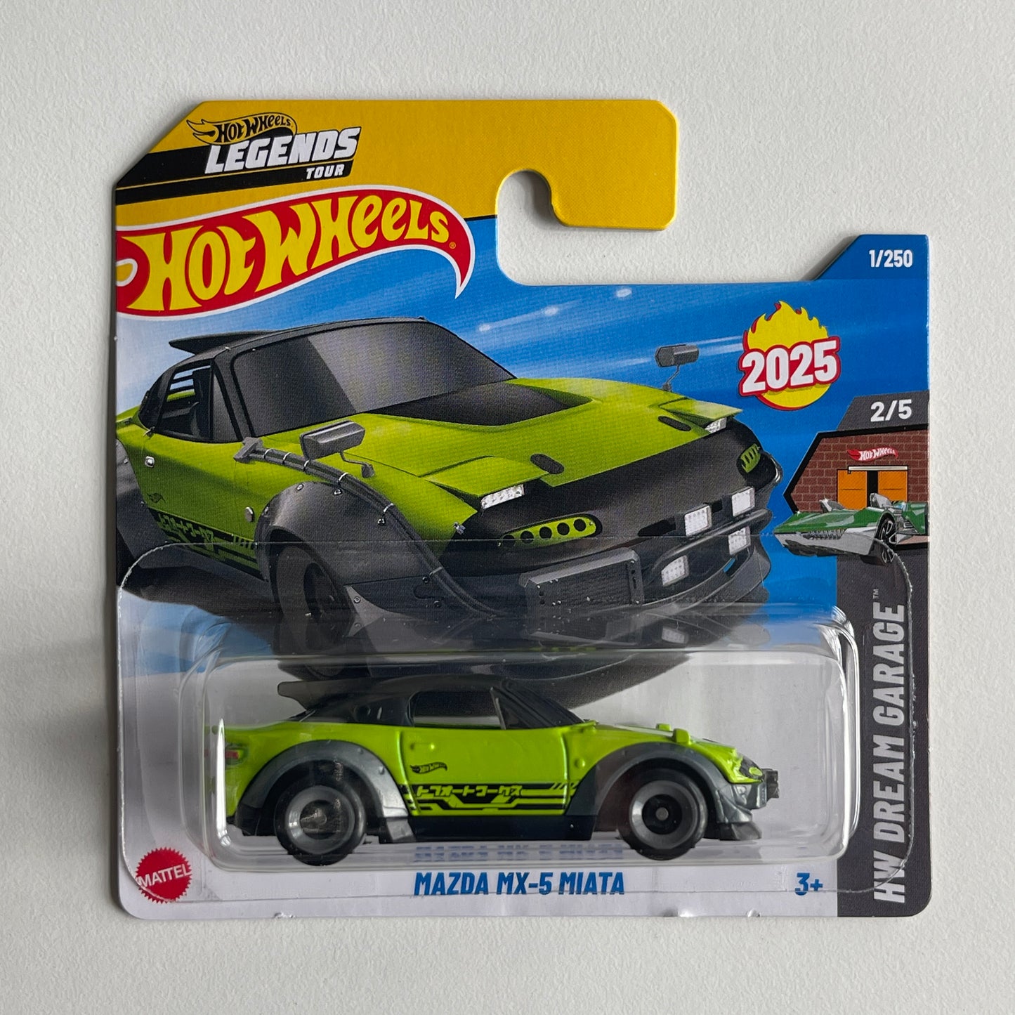 Hot Wheels Legends Mazda MX-5 Miata (Green) Short Card (Damaged) HW Dream Garage 1/250