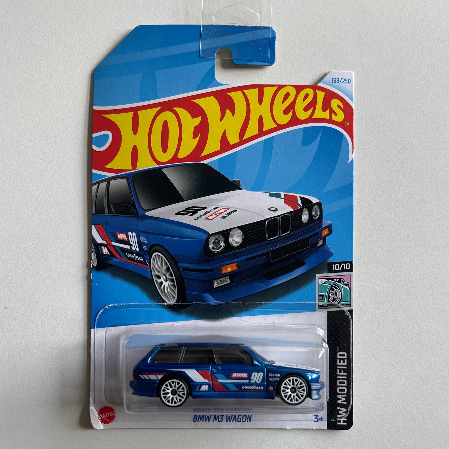 Hot Wheels BMW M3 Wagon (Blue) Long Card (Damaged) HW Modified 138/250