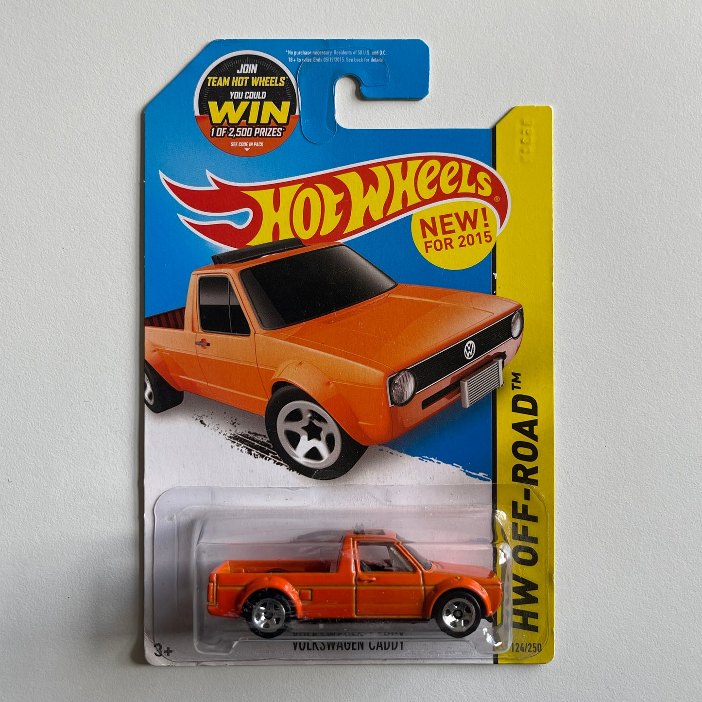 Hot Wheels Volkswagen Caddy (Orange) Long Card (Damaged) HW Off-Road 124/250