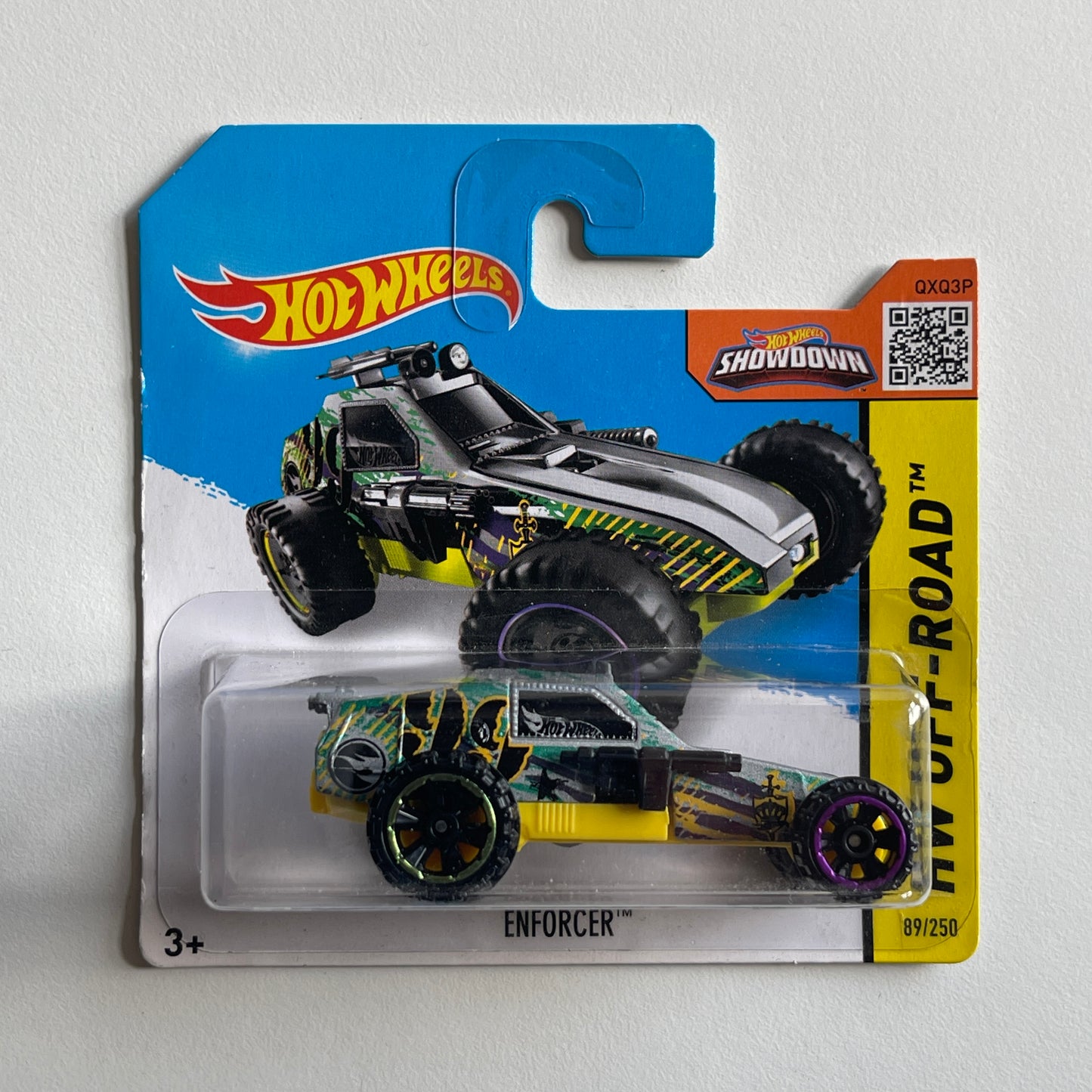 Hot Wheels Enforcer (Grey) Short Card (Damaged) HW Off-Road 89/250 Treasure Hunt