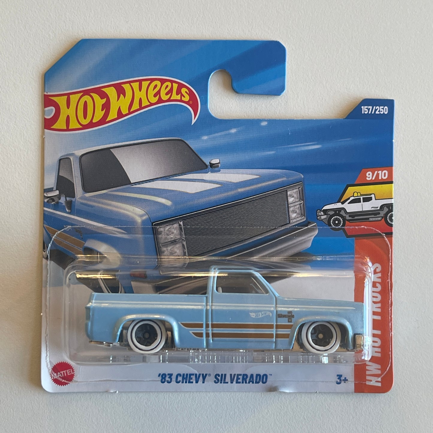 Hot Wheels '83 Chevy Silverado (Aqua Blue) Short Card (Damaged) HW Hot Trucks 157/250