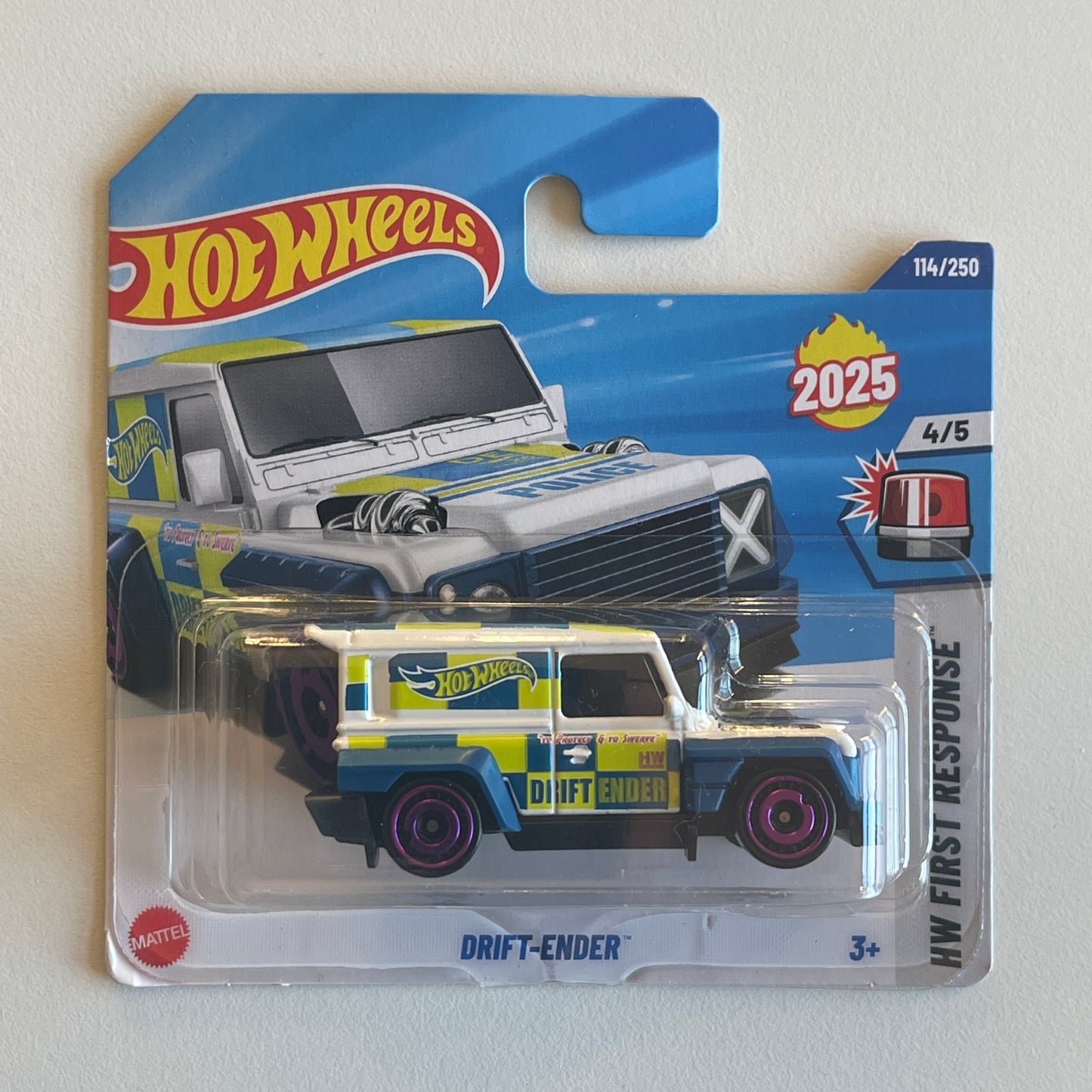 Hot Wheels Drift-Ender (White) Short Card (Damaged) HW First Response 114/250