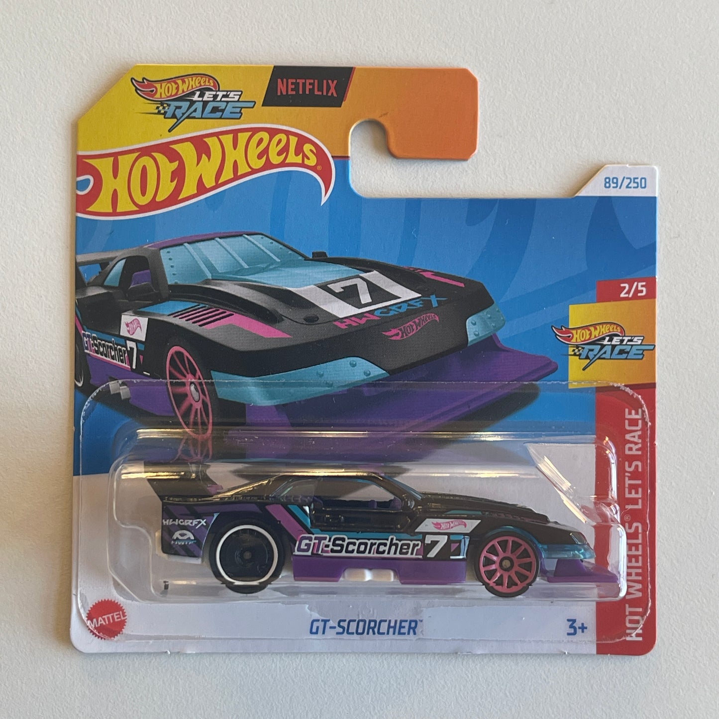 Hot Wheels Netflix GT-Scorcher (Black/Purple) Short Card Hot Wheels Let's Race 89/250