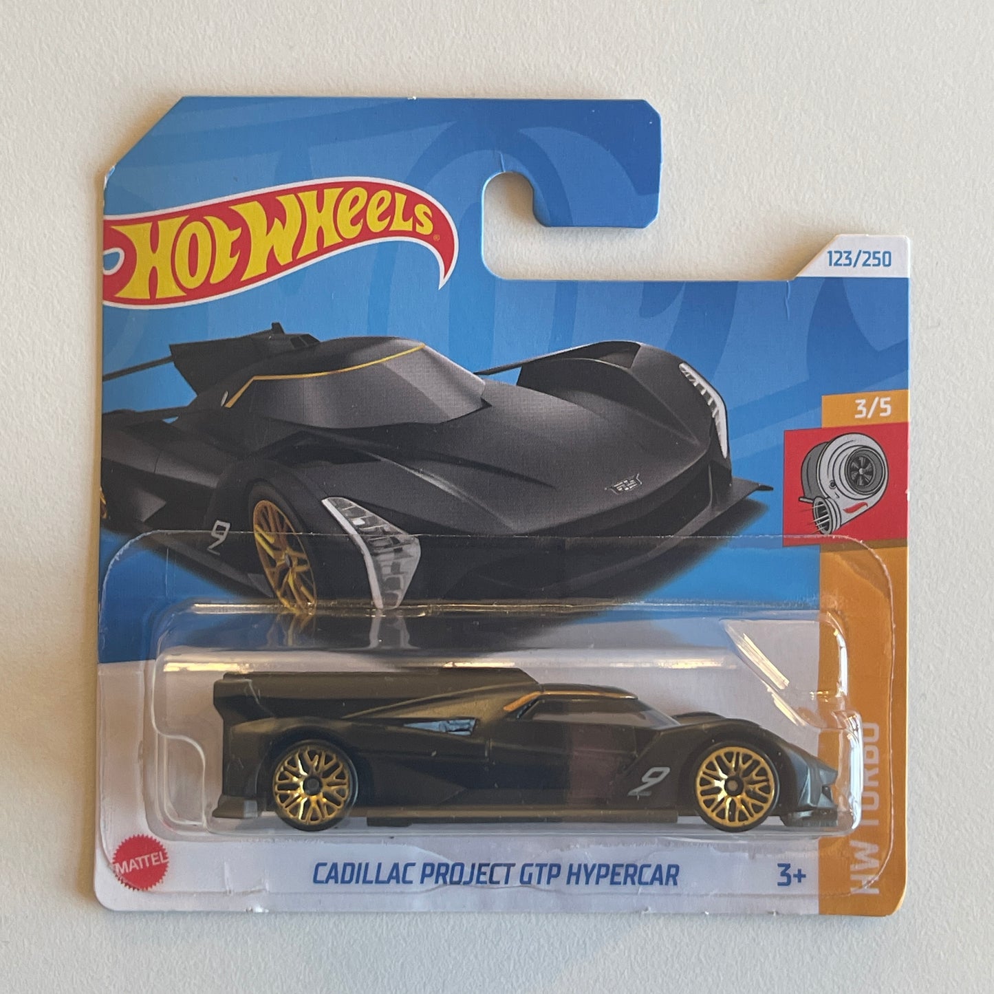 Hot Wheels Cadilac Project GTP Hypercar (Black) Short Card (Damaged) HW Turbo 123/250