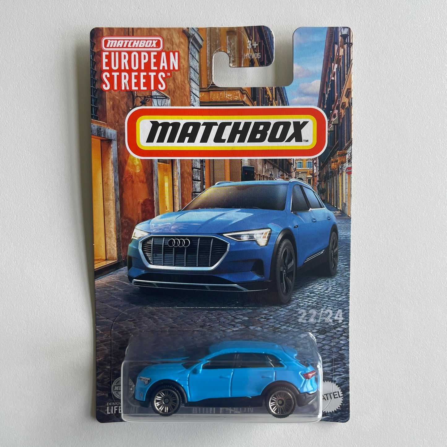 Matchbox European Streets Audi E-Tron (Blue) Long Card