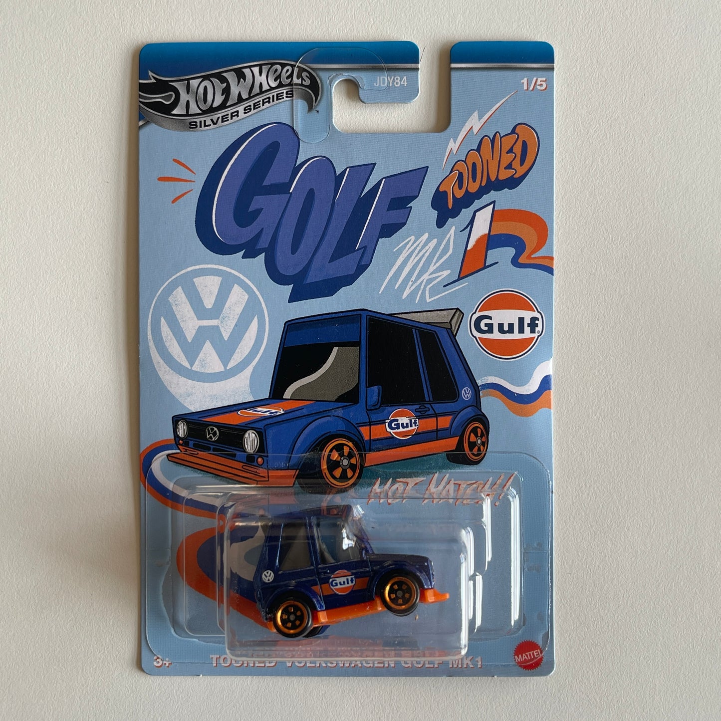 Hot Wheels Noppo Gulf Racing Tooned Volkswagen Golf MK1 (Damaged)