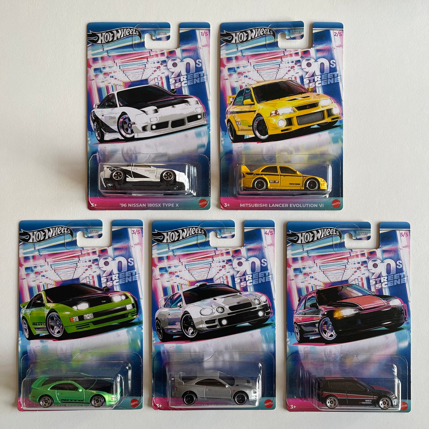 Hot Wheels 90's Street Scene Set Of 5 Cars (Damaged)