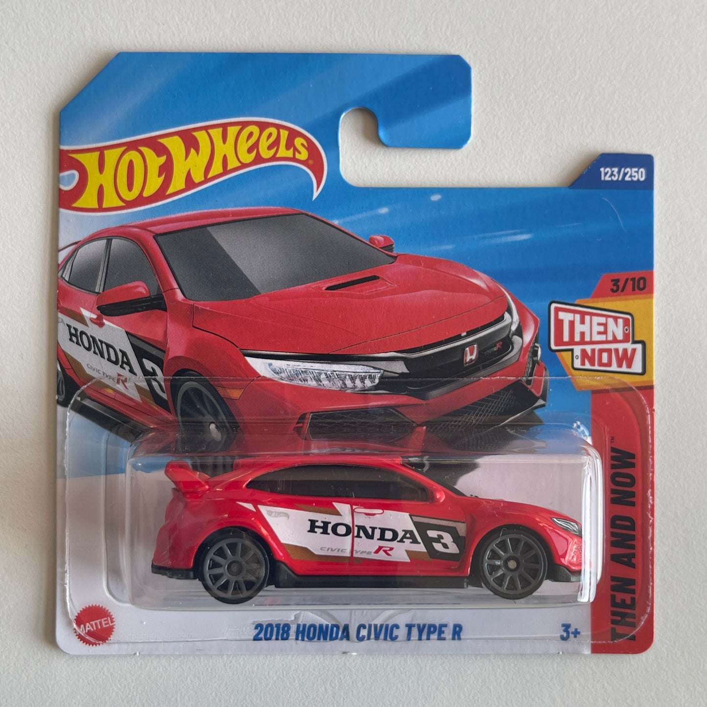 Hot Wheels 2018 Honda Civic Type R (Red) Short Card Then And Now 123/250