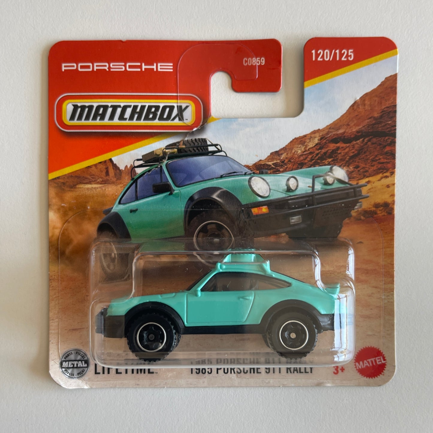 Matchbox 1985 Porsche 911 Rally (Turquoise) Short Card (Damaged)