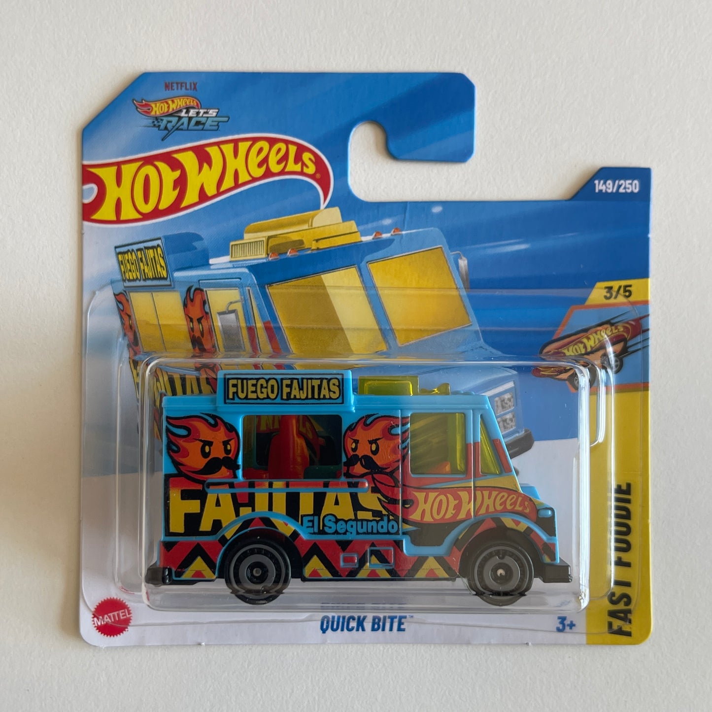 Hot Wheels Netflix Quick Bite (Blue) Short Card Fast Foodie 149/250