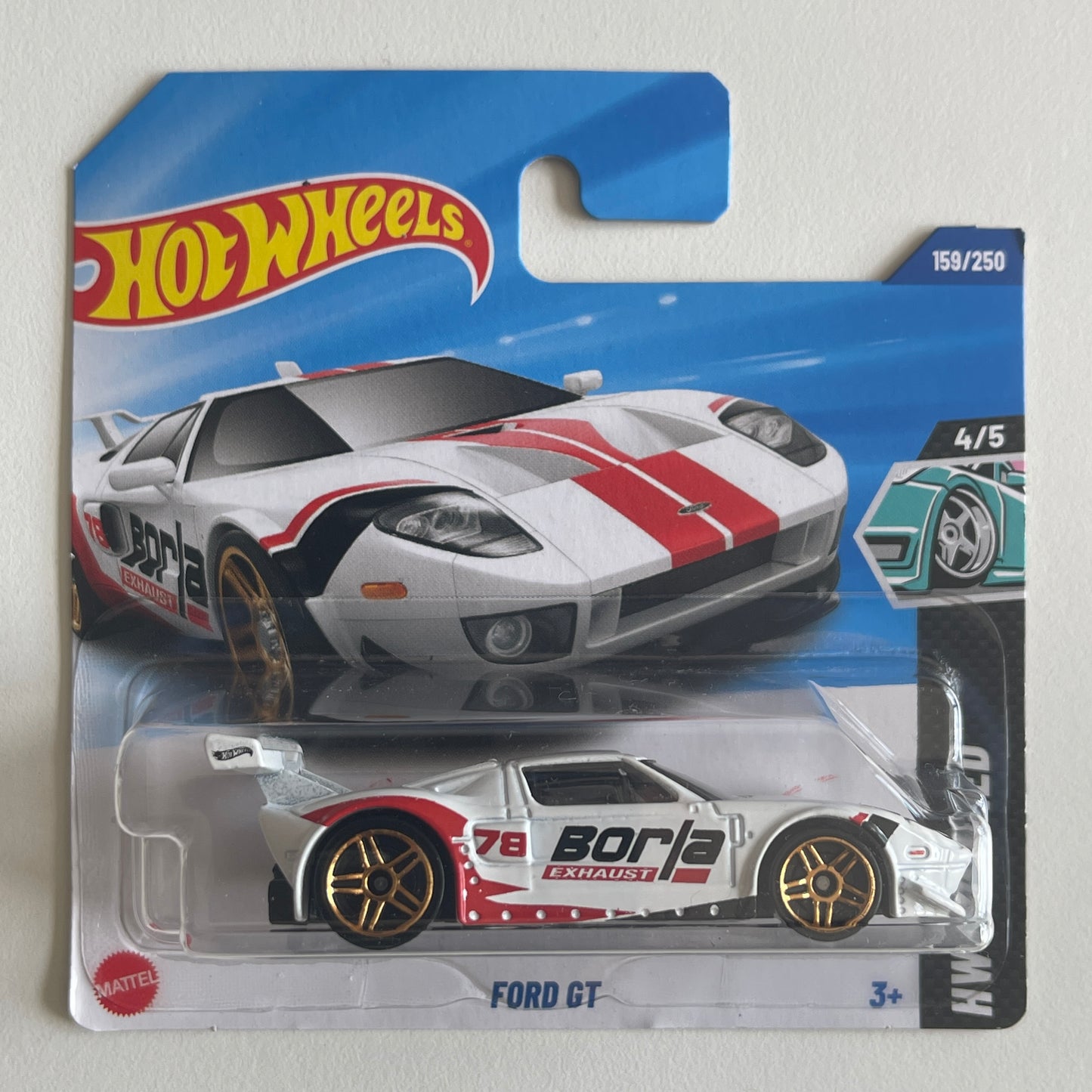 Hot Wheels Ford GT (White) Short Card (Damaged) HW Modified 159/250
