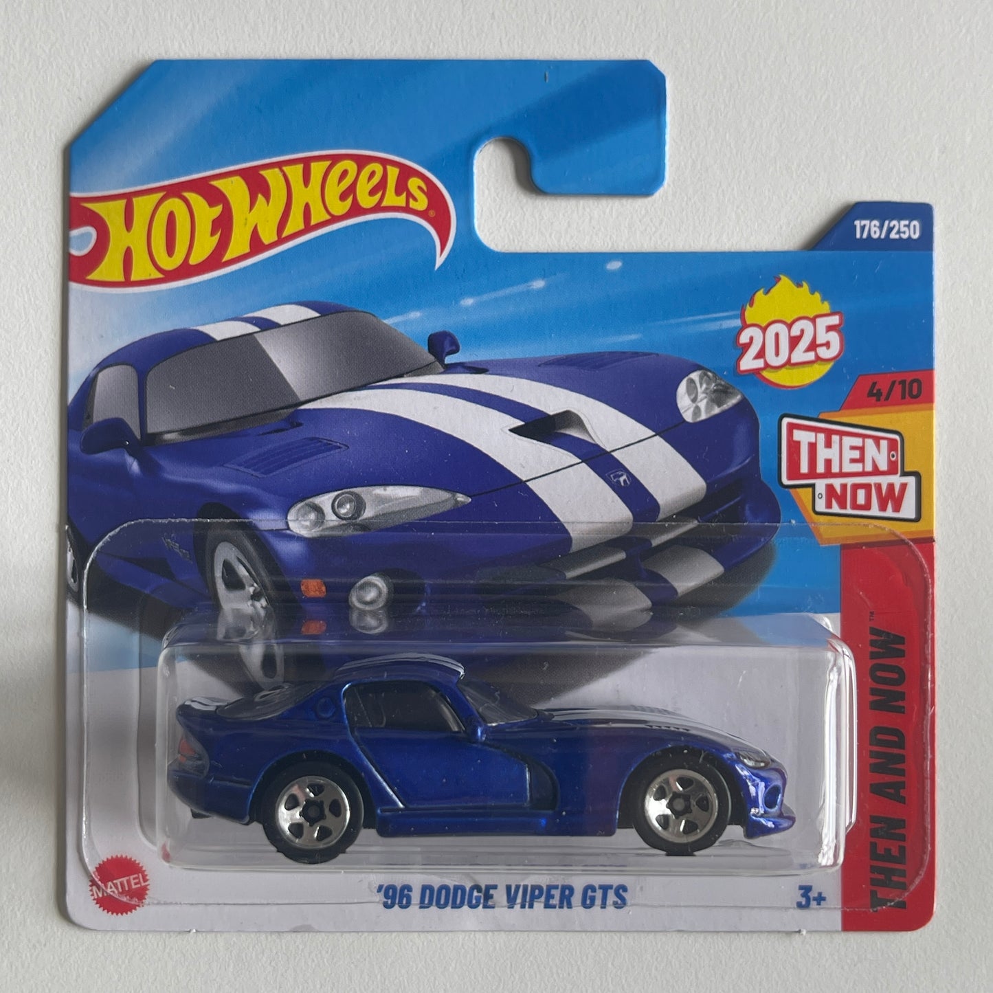 Hot Wheels '96 Dodge Viper GTS (Blue) Short Card Then And Now 176/250