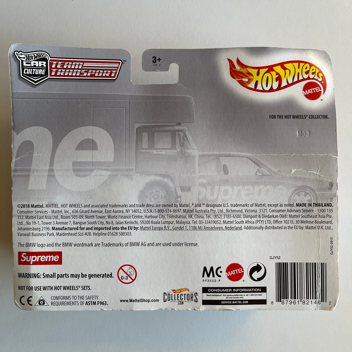 Hot Wheels Team Transport #Special Supreme '92 BMW M3 (Damaged)