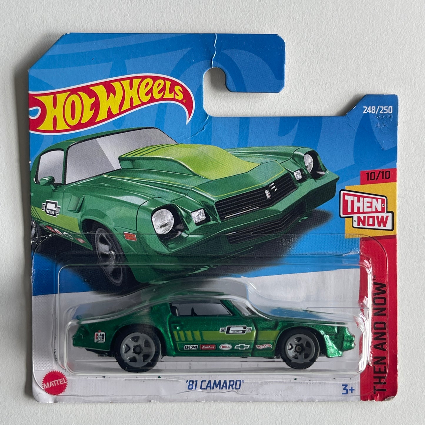 Hot Wheels '81 Camaro (Green) Short Card (Damaged) Then and Now 248/250