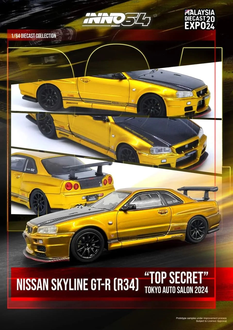 Inno64 Nissan Skyline GT-R (R34) Top Secret Tokyo Auto Salon 2024 Malysia Diecast Expo 2024 Special Edition