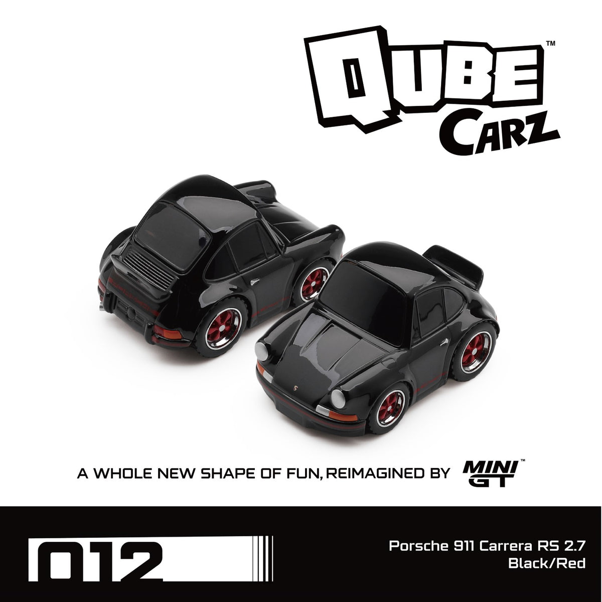 MiniGT Qube Carz #012 Porsche 911 Carrera RS 2.7 Black/Red