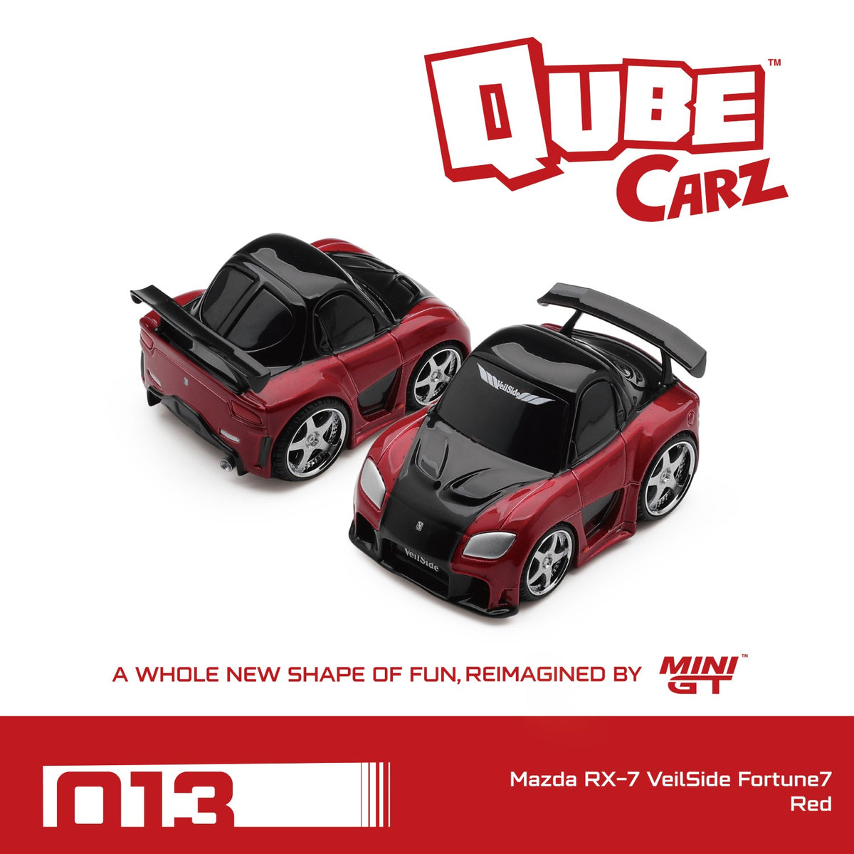 MiniGT Qube Carz #013 Mazda RX-7 VeilSide Fortune7 Red
