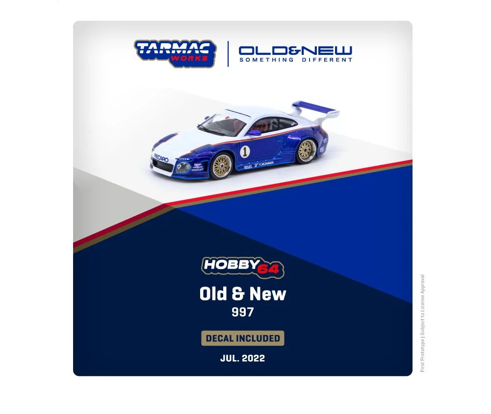 Tarmac Porsche 1:43 Old & New 997 Blue & White