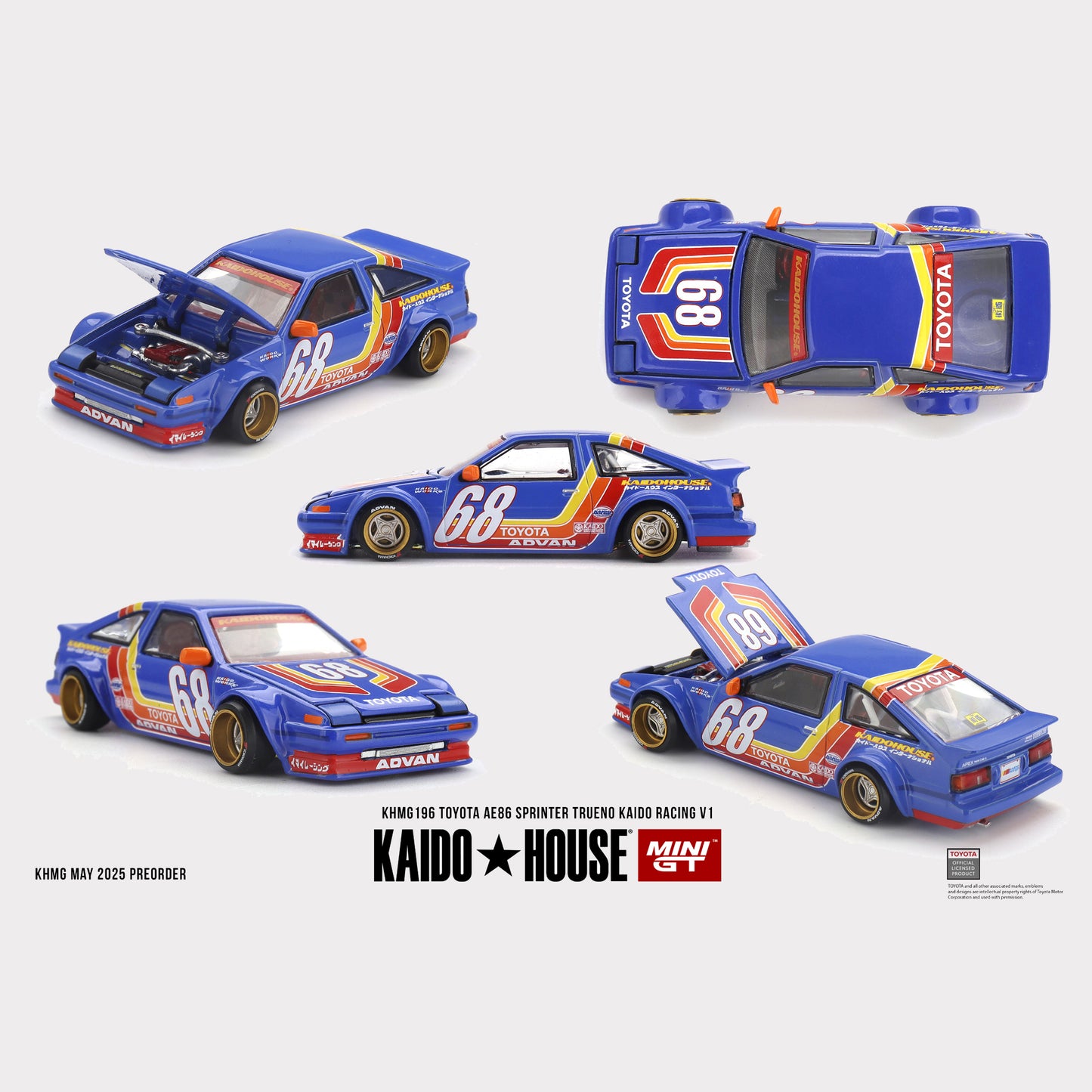 MiniGT KAIDO HOUSE Toyota AE86 Sprinter Trueno Kaido Racing V1