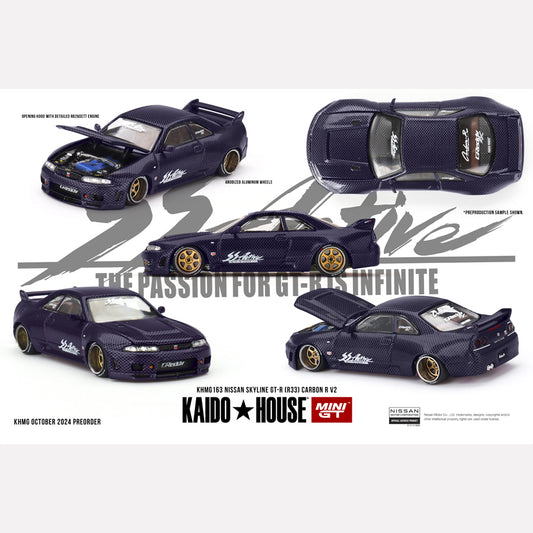 MiniGT KAIDO HOUSE Nissan Skyline GT-R (R33) Active Carbon R V2