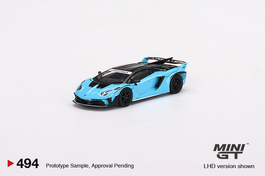 MiniGT 494 Lamborghini LB-Silhouette WORKS Aventador GT EVO Baby Blue