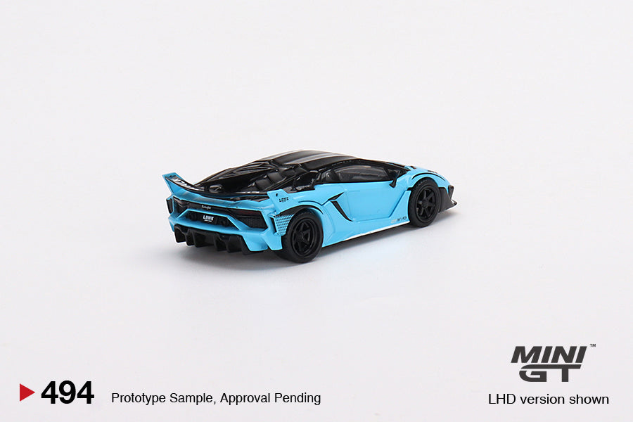 MiniGT 494 Lamborghini LB-Silhouette WORKS Aventador GT EVO Baby Blue