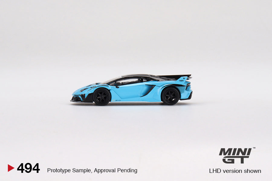 MiniGT 494 Lamborghini LB-Silhouette WORKS Aventador GT EVO Baby Blue