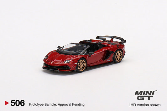 MiniGT 506 Lamborghini Aventador SVJ Roadster Rosso Efesto