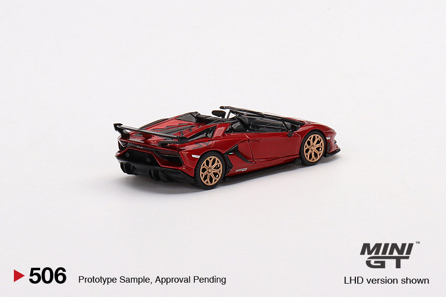 MiniGT 506 Lamborghini Aventador SVJ Roadster Rosso Efesto