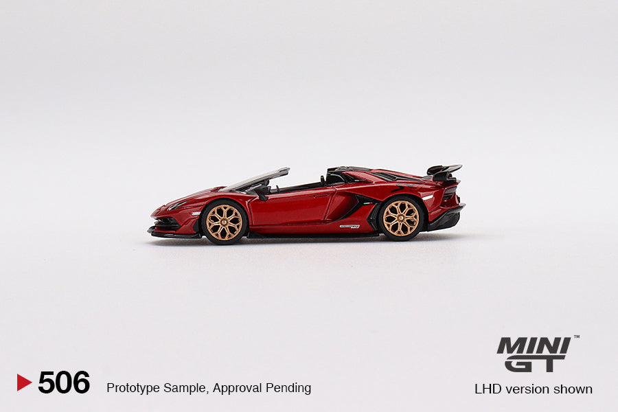 MiniGT 506 Lamborghini Aventador SVJ Roadster Rosso Efesto