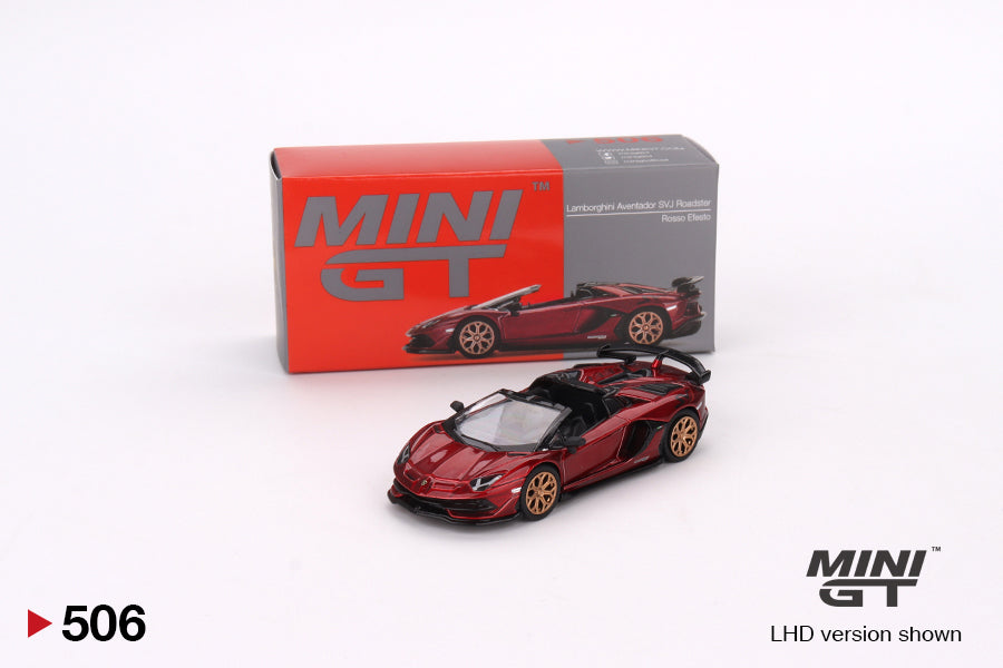 MiniGT 506 Lamborghini Aventador SVJ Roadster Rosso Efesto